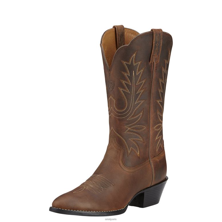 RJ66P2065 botte western à bout Heritage R Ariat chaussure marron vieilli femmes