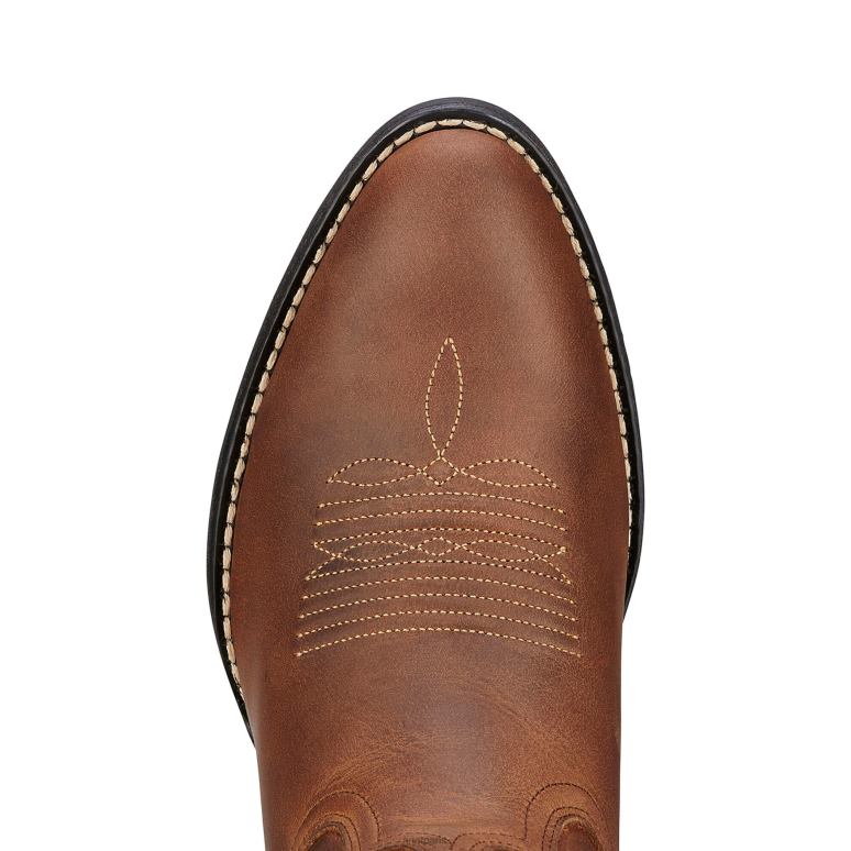 RJ66P2065 botte western à bout Heritage R Ariat chaussure marron vieilli femmes