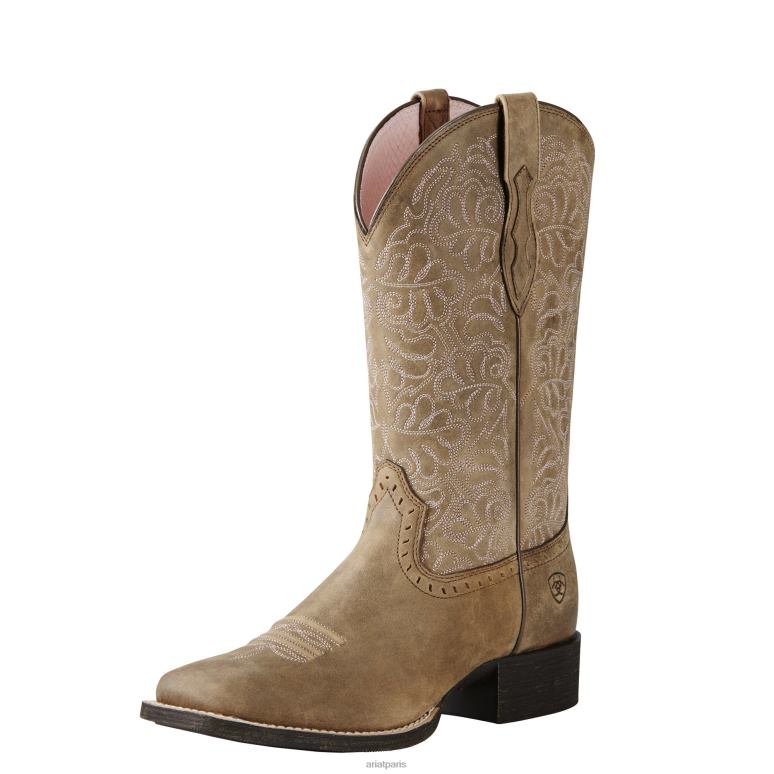 RJ66P2068 arrondir la botte western remuda Ariat chaussure bombardier marron femmes