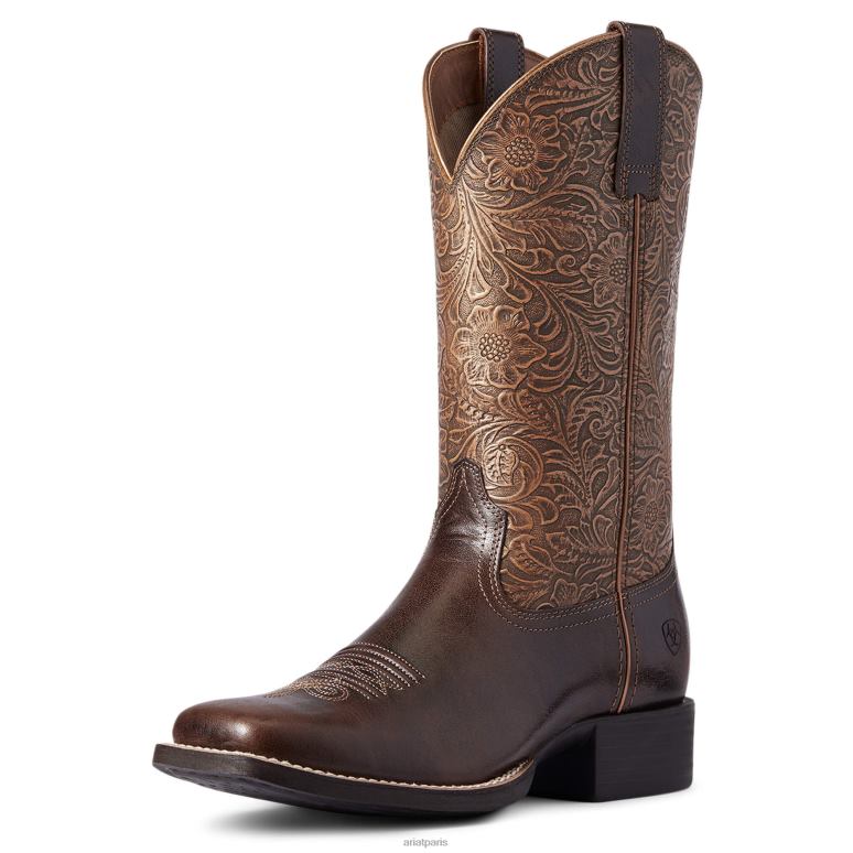 RJ66P2070 botte western à bout carré et large Ariat chaussure brun arizona femmes
