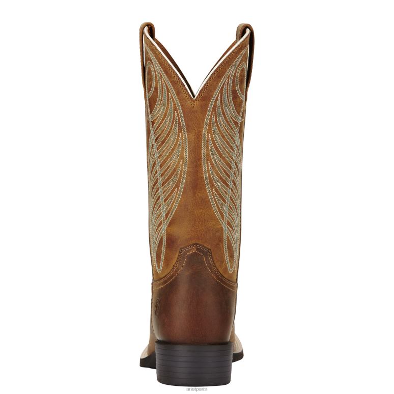 RJ66P2075 botte western à bout carré et large Ariat chaussure marron poudré femmes