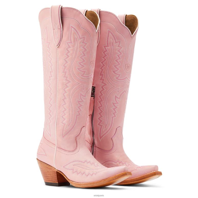 RJ66P2076 botte western casanova Ariat chaussure rose poudré femmes