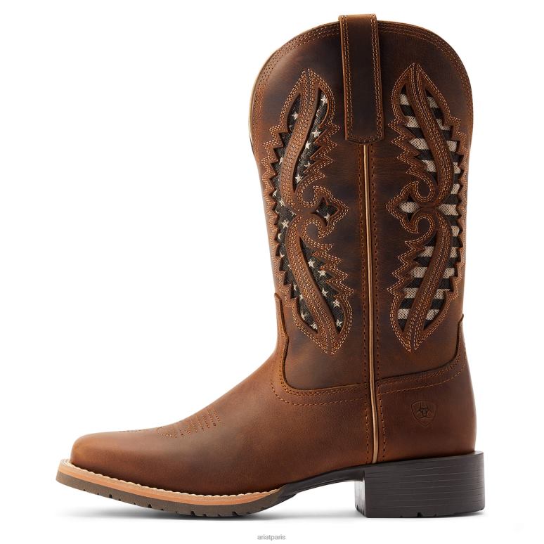 RJ66P2088 botte western hybride rancher venttek 360 degrés Ariat chaussure bronzage en détresse femmes
