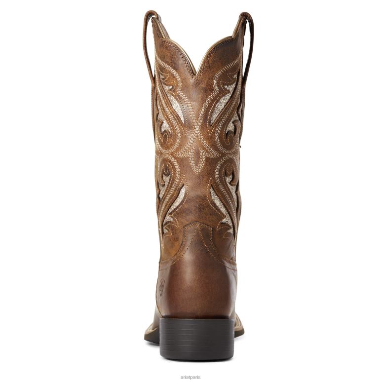 RJ66P2092 Round Up Bliss botte western Ariat chaussure brun impertinent femmes