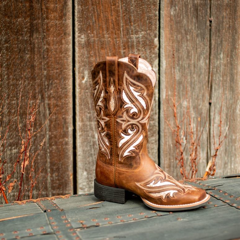 RJ66P2092 Round Up Bliss botte western Ariat chaussure brun impertinent femmes