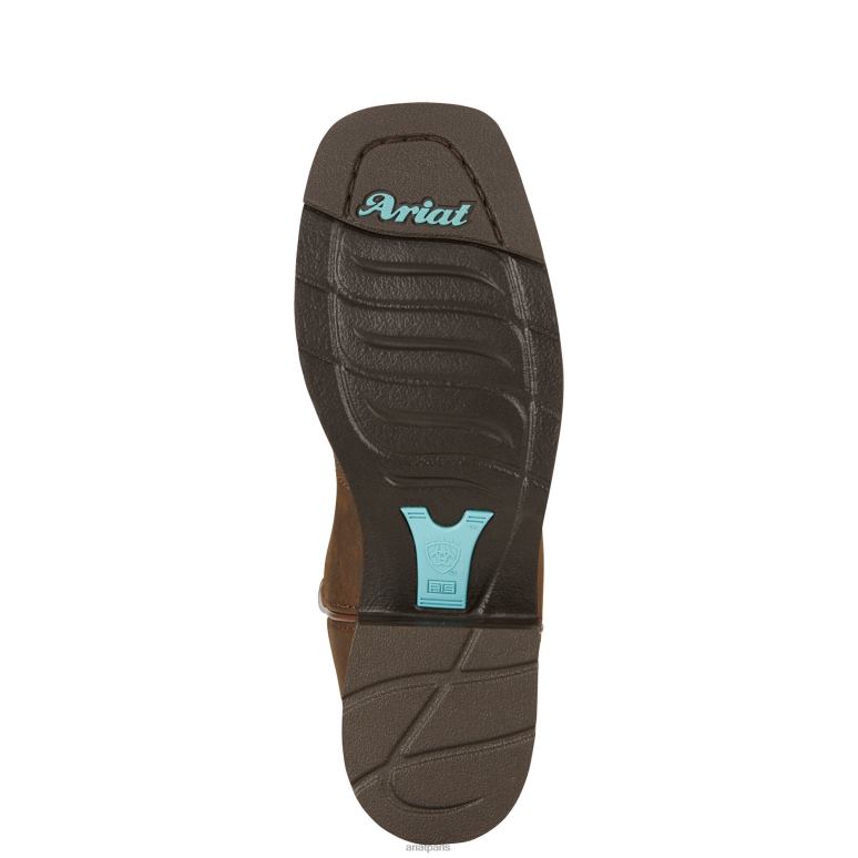 RJ66P2098 botte western Delilah Ariat chaussure brun grillé femmes