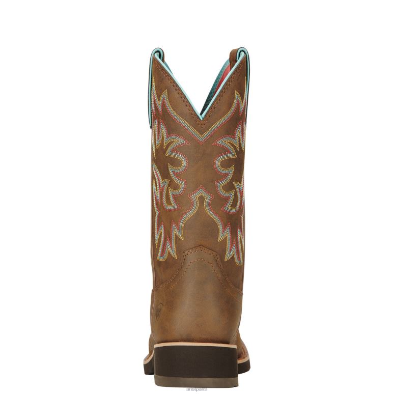 RJ66P2098 botte western Delilah Ariat chaussure brun grillé femmes