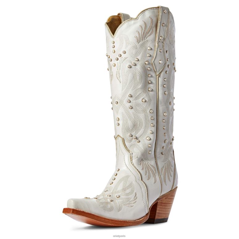 RJ66P2101 botte western en perles Ariat chaussure blanc femmes