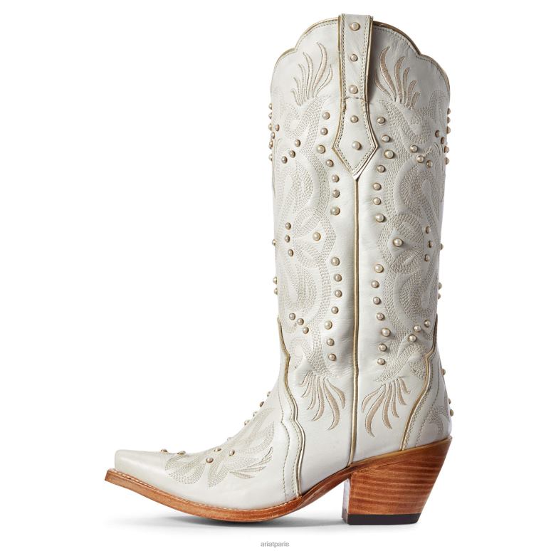 RJ66P2101 botte western en perles Ariat chaussure blanc femmes