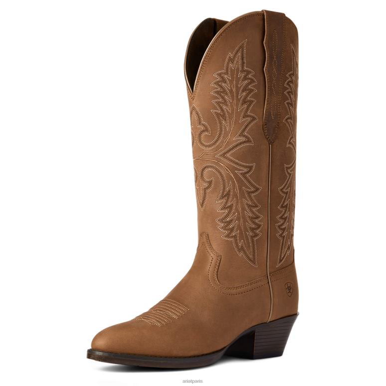 RJ66P2112 botte western à mollet large élastique Heritage Ariat chaussure bombardier beige femmes