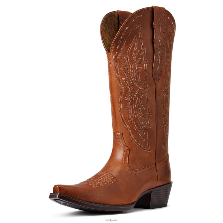 RJ66P2118 Botte western à mollet large élastique Heritage X Toe Ariat chaussure bronzage précieux femmes