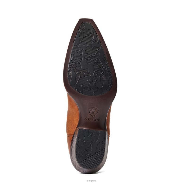 RJ66P2118 Botte western à mollet large élastique Heritage X Toe Ariat chaussure bronzage précieux femmes