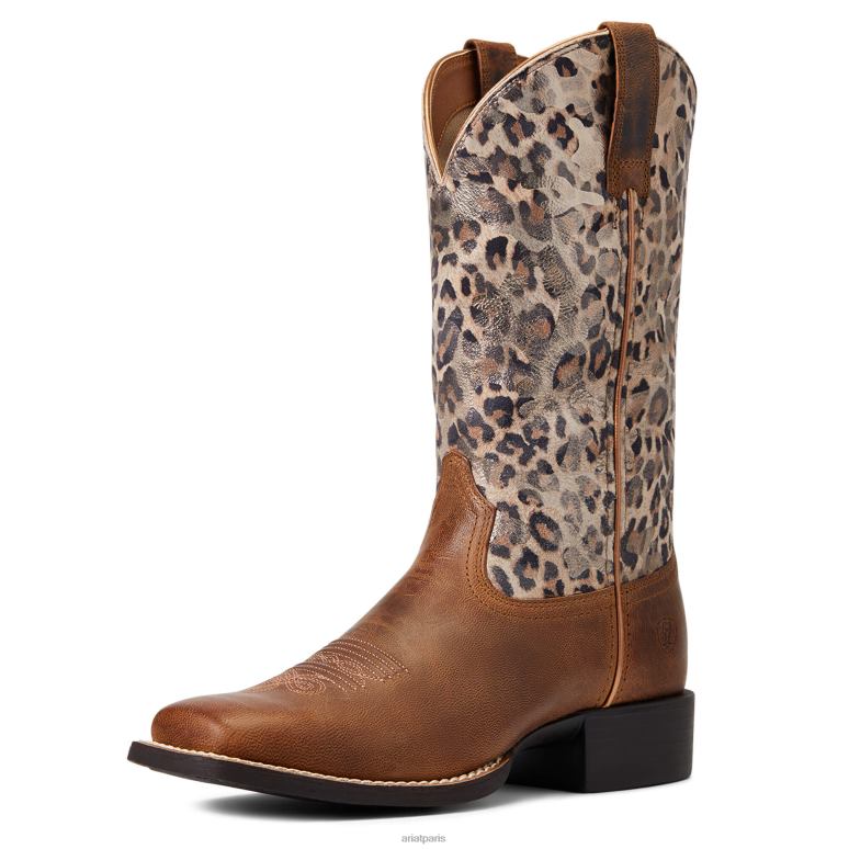 RJ66P2126 botte western à bout carré et large Ariat chaussure marron perle femmes