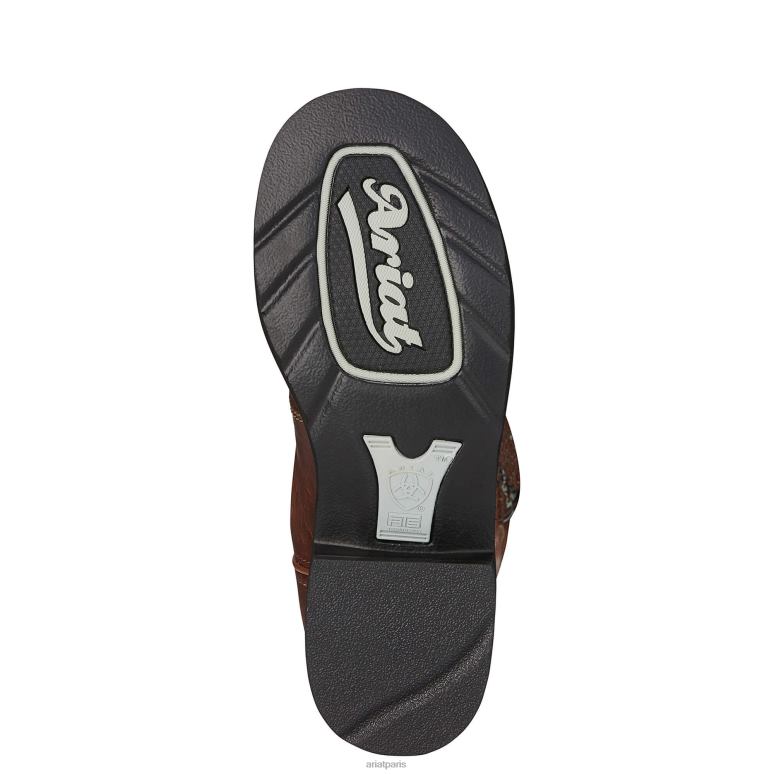 RJ66P2132 probablement une botte western Ariat chaussure bois flotté marron femmes