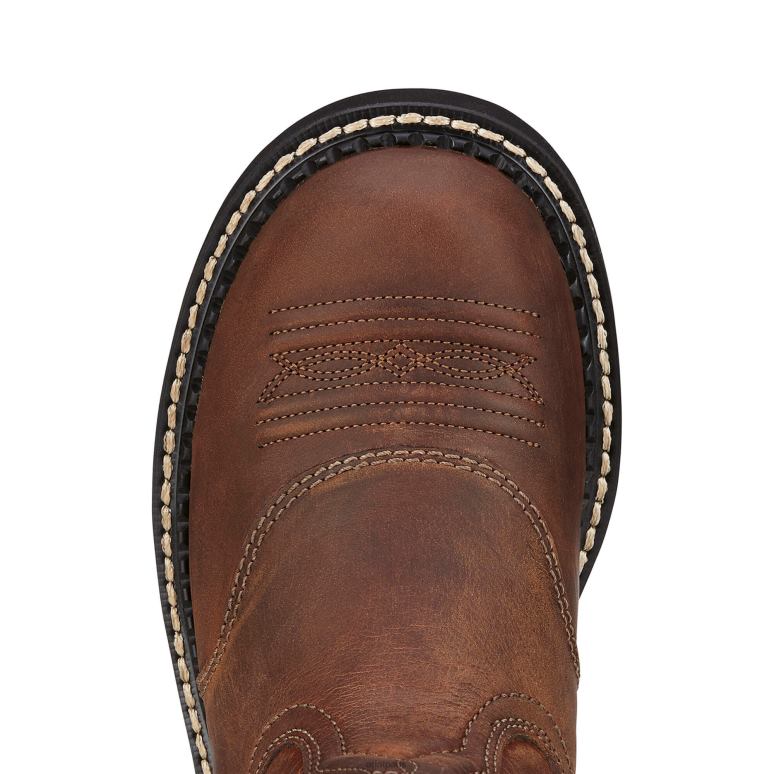 RJ66P2132 probablement une botte western Ariat chaussure bois flotté marron femmes