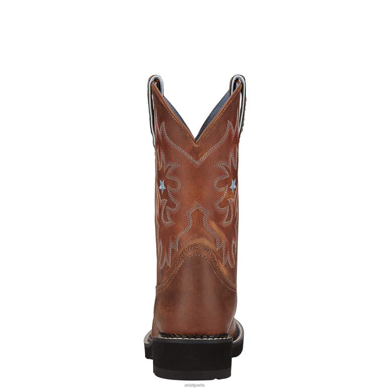 RJ66P2132 probablement une botte western Ariat chaussure bois flotté marron femmes