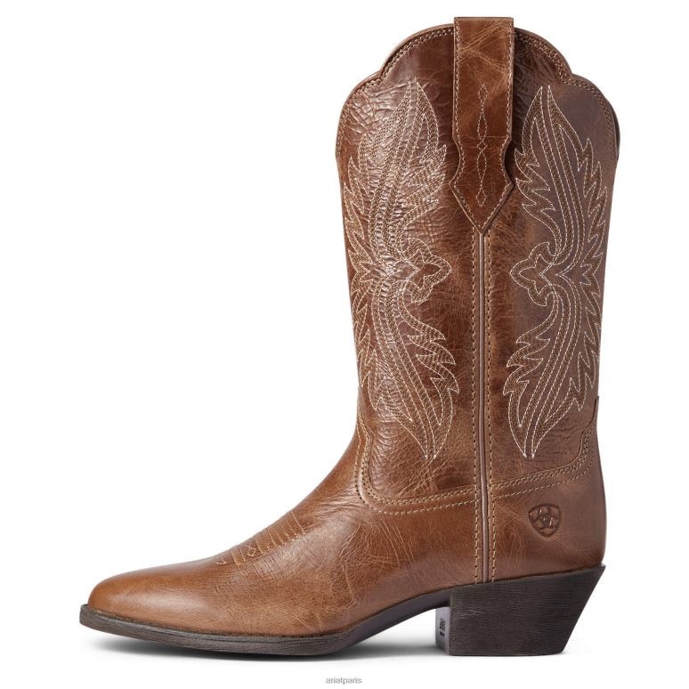 RJ66P2133 botte western stretch à bout Heritage R Ariat chaussure bronzage foncé femmes