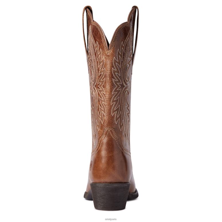 RJ66P2133 botte western stretch à bout Heritage R Ariat chaussure bronzage foncé femmes