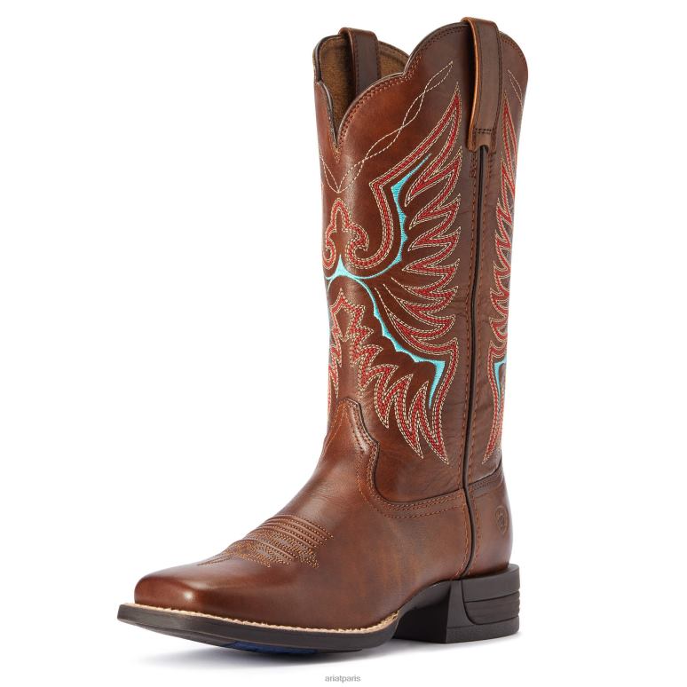RJ66P2134 botte western rockdale Ariat chaussure marron naturellement vieilli femmes