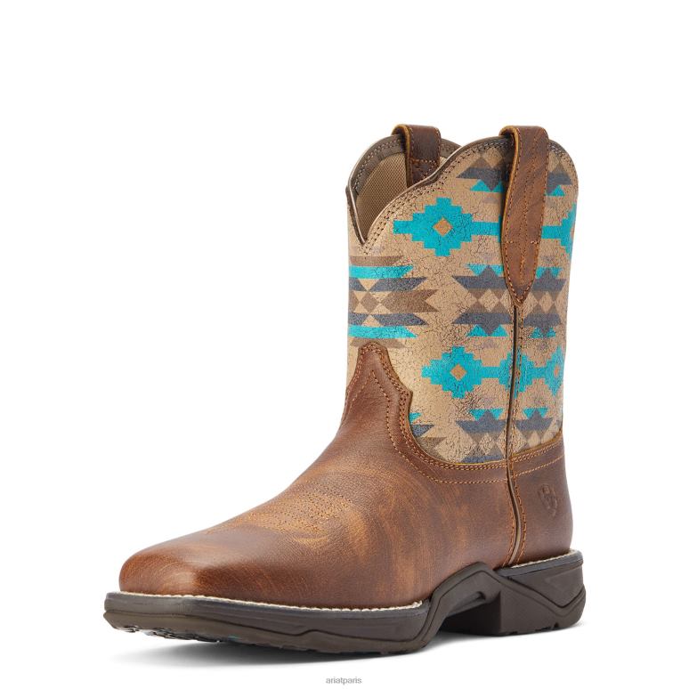 RJ66P2140 Hymne shortie savanna botte western Ariat chaussure couverture taupe/turquoise sèche femmes