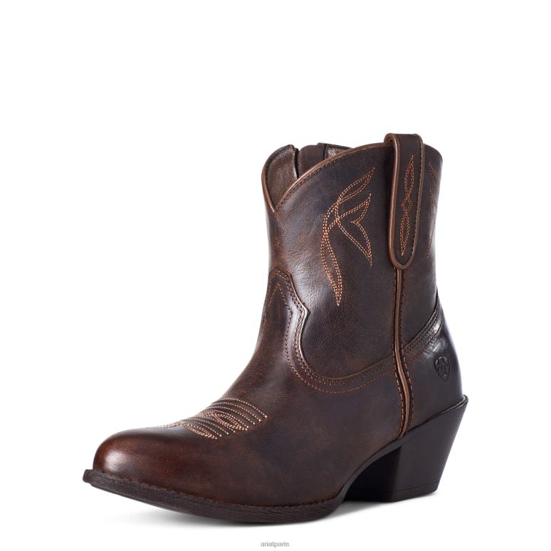 RJ66P2141 botte western chérie Ariat chaussure brun impertinent femmes