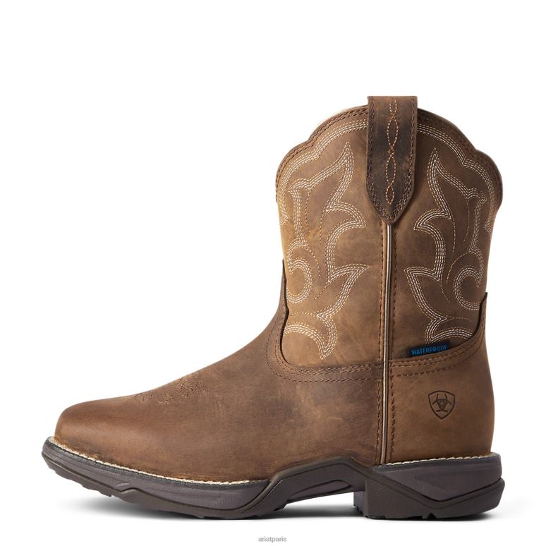 RJ66P2149 Anthem Shortie II - Botte western imperméable Ariat chaussure marron vieilli femmes
