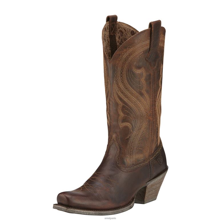 RJ66P2166 botte western animée Ariat chaussure brun impertinent femmes