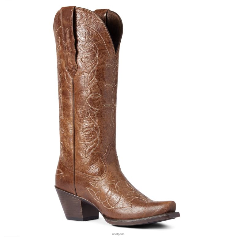 RJ66P2168 botte western stretch à bout Heritage D Ariat chaussure bronzage foncé femmes