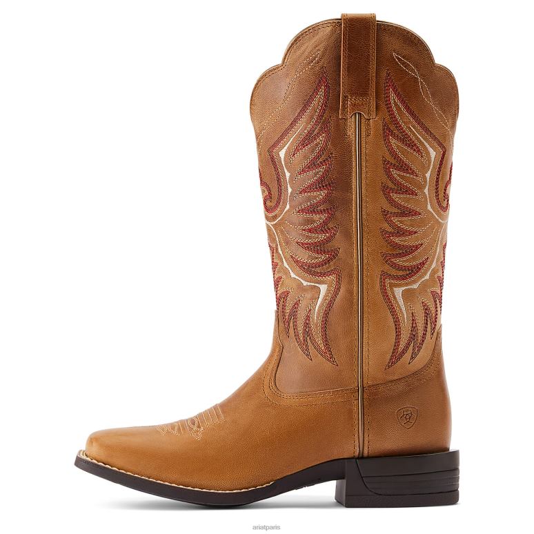 RJ66P2169 botte western rockdale Ariat chaussure chamois aux amandes femmes