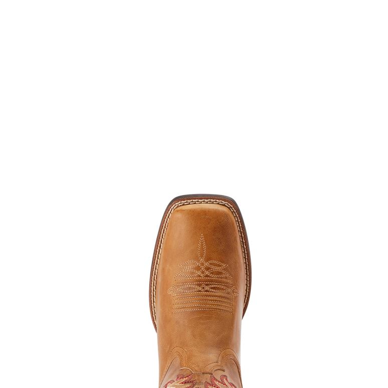 RJ66P2169 botte western rockdale Ariat chaussure chamois aux amandes femmes