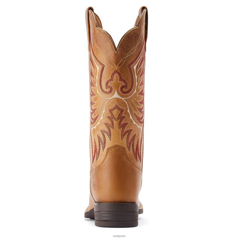 RJ66P2169 botte western rockdale Ariat chaussure chamois aux amandes femmes