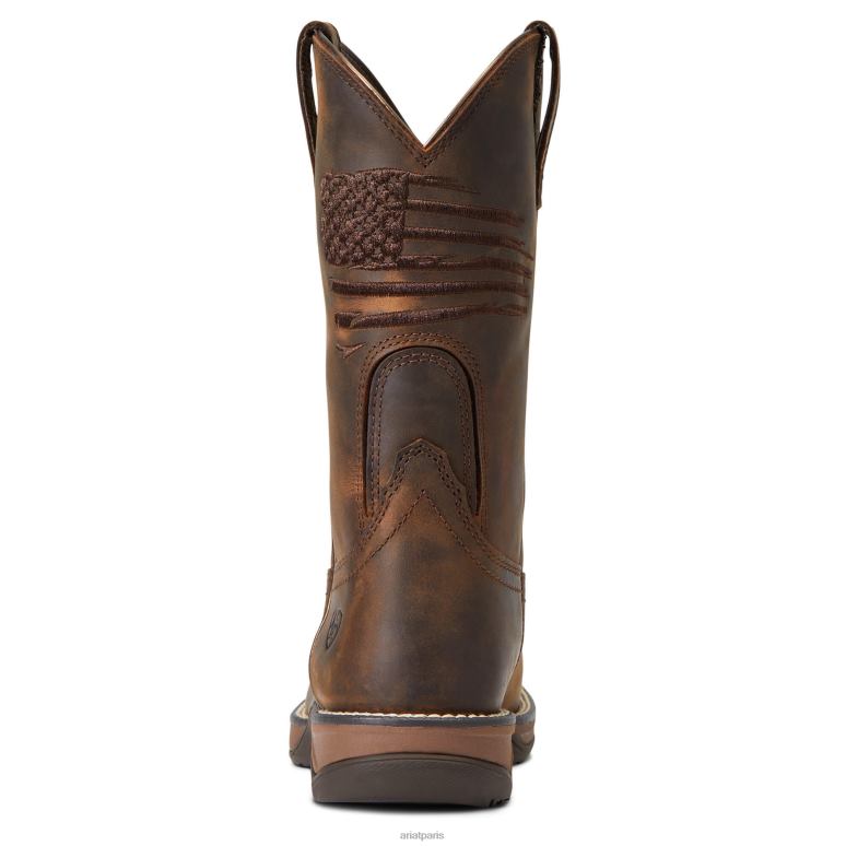 RJ66P2170 botte western hymne patriote Ariat chaussure marron vieilli femmes