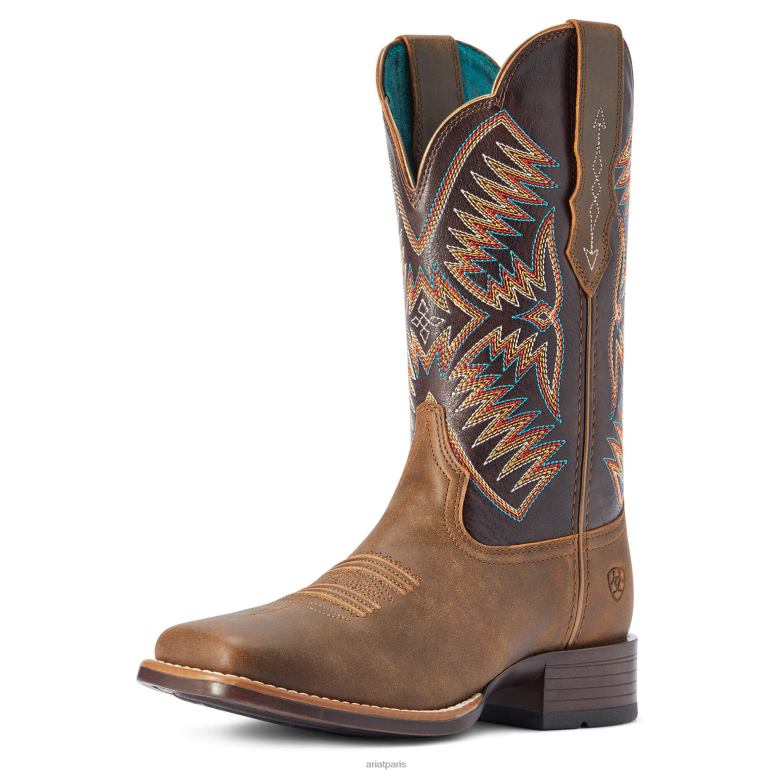 RJ66P2174 botte western odessa stretchfit Ariat chaussure brun fatidique femmes