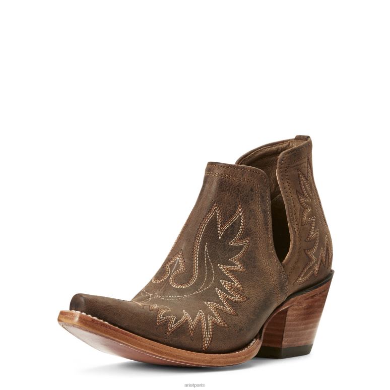 RJ66P2186 botte western dixon Ariat chaussure brun patiné femmes