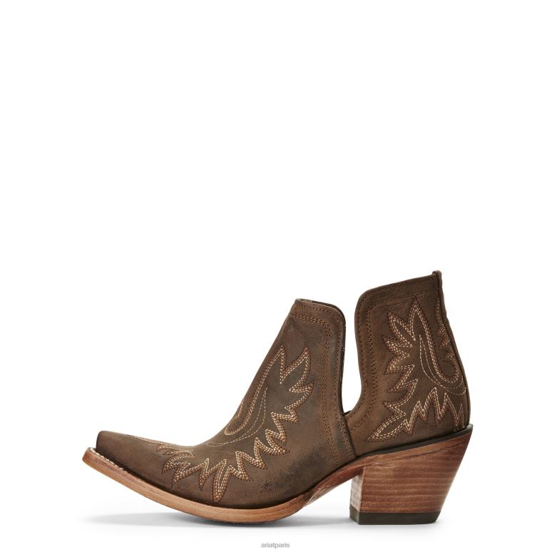 RJ66P2186 botte western dixon Ariat chaussure brun patiné femmes