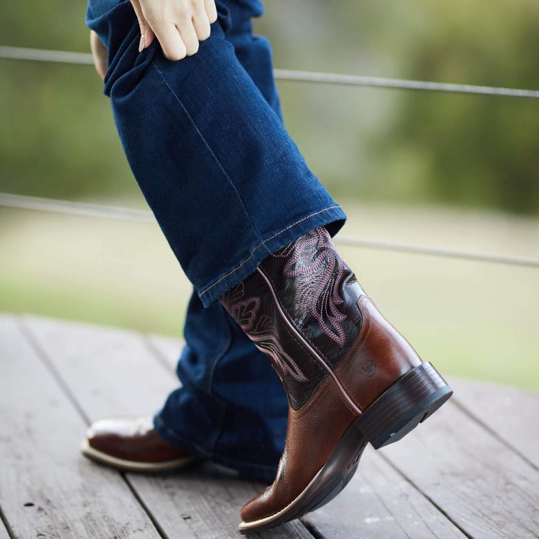 RJ66P2189 botte western Edgewood Ariat chaussure bagages sombres femmes