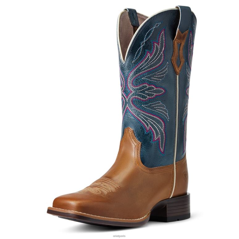 RJ66P2191 botte western Edgewood Ariat chaussure chamois aux amandes femmes