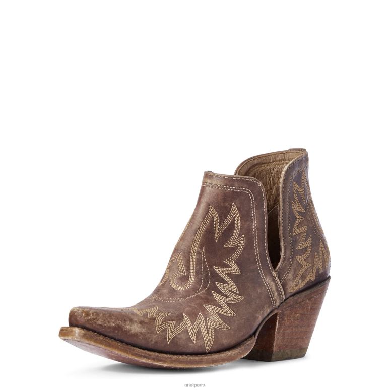 RJ66P2193 botte western dixon Ariat chaussure marron naturellement vieilli femmes