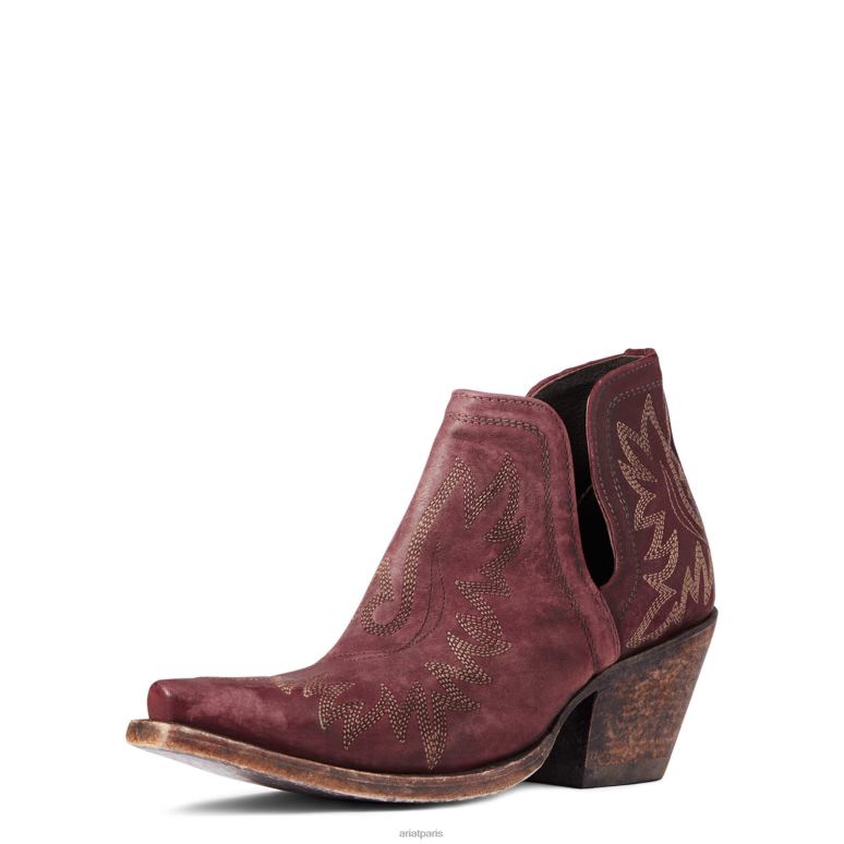 RJ66P2199 botte western dixon Ariat chaussure rouge patiné femmes