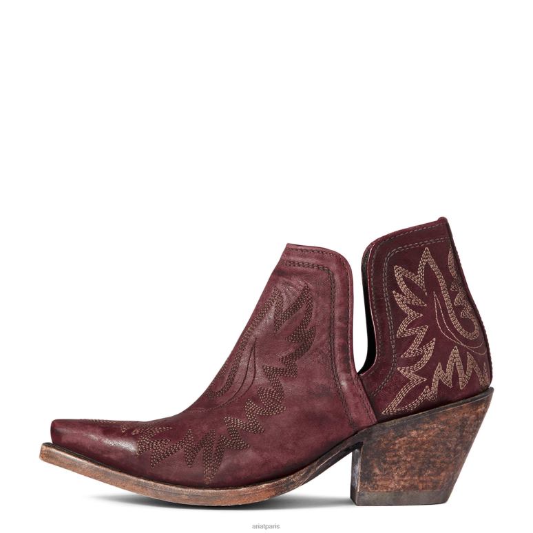RJ66P2199 botte western dixon Ariat chaussure rouge patiné femmes