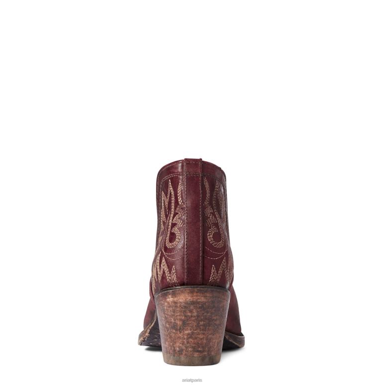 RJ66P2199 botte western dixon Ariat chaussure rouge patiné femmes
