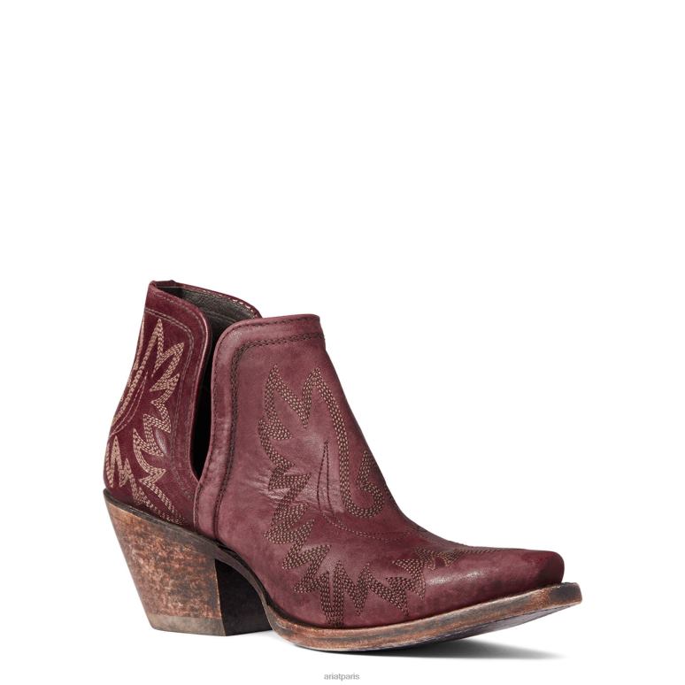 RJ66P2199 botte western dixon Ariat chaussure rouge patiné femmes