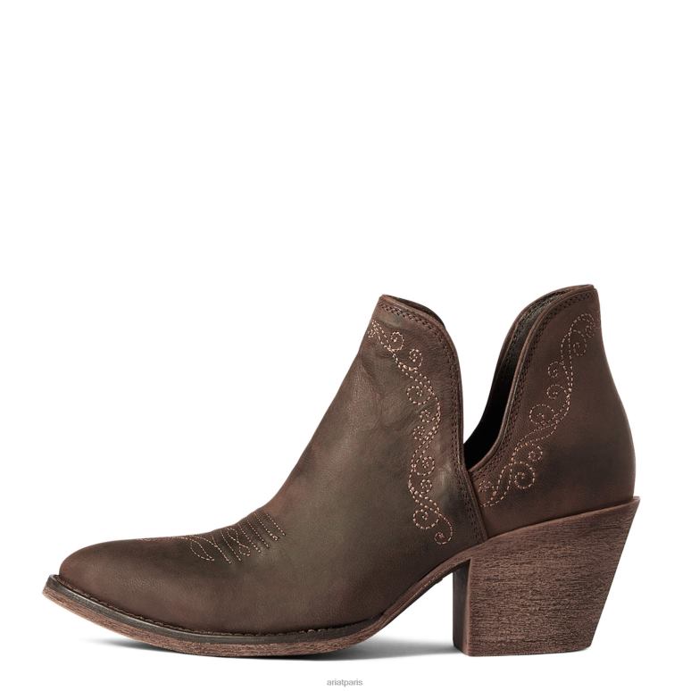 RJ66P2202 botte western encore à bout r Ariat chaussure brun patiné femmes
