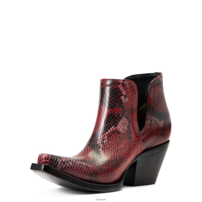 RJ66P2217 botte western dixon Ariat chaussure serpent rouge femmes