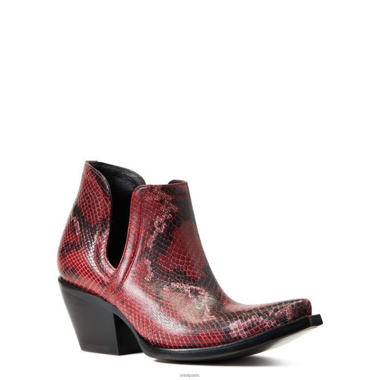 RJ66P2217 botte western dixon Ariat chaussure serpent rouge femmes