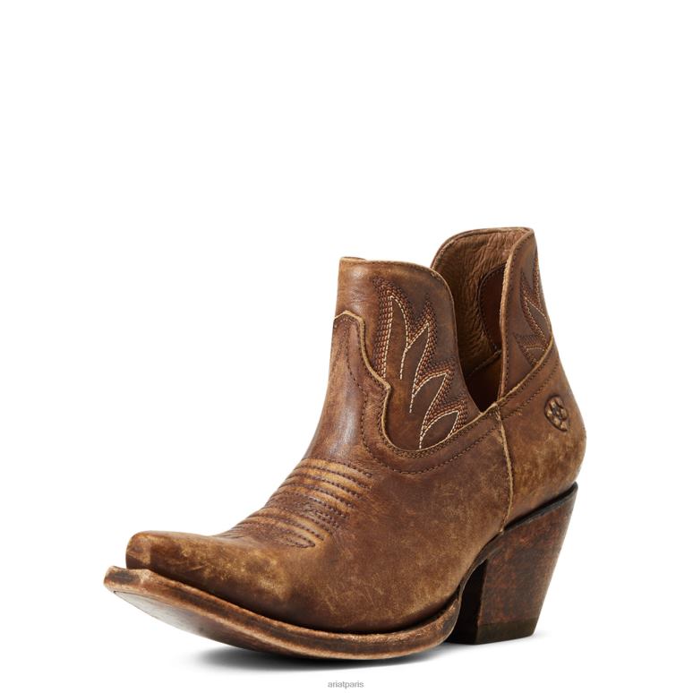 RJ66P2225 botte western noisette Ariat chaussure marron naturellement vieilli femmes