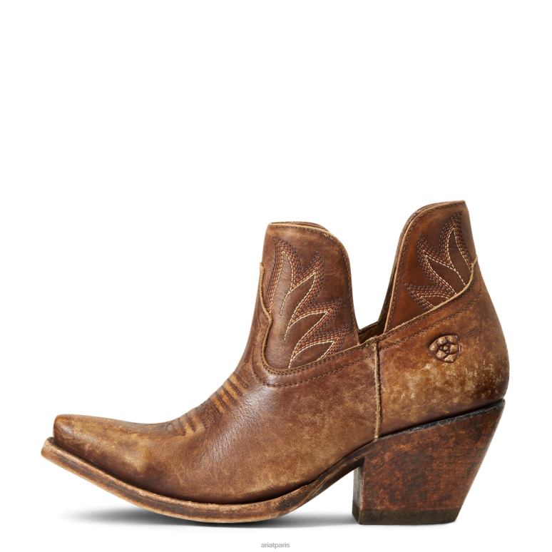RJ66P2225 botte western noisette Ariat chaussure marron naturellement vieilli femmes