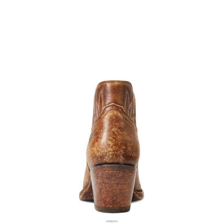 RJ66P2225 botte western noisette Ariat chaussure marron naturellement vieilli femmes
