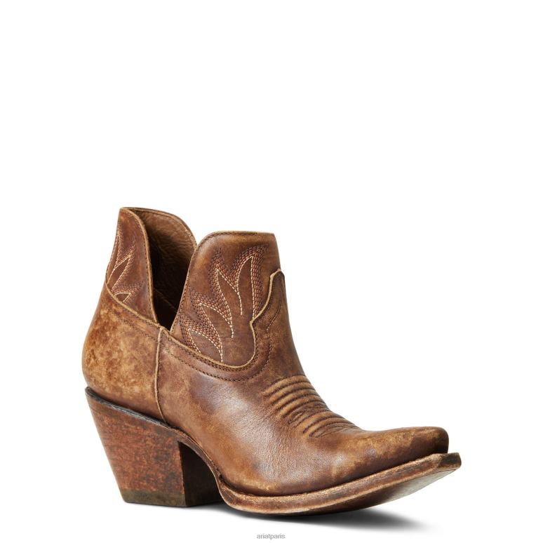 RJ66P2225 botte western noisette Ariat chaussure marron naturellement vieilli femmes