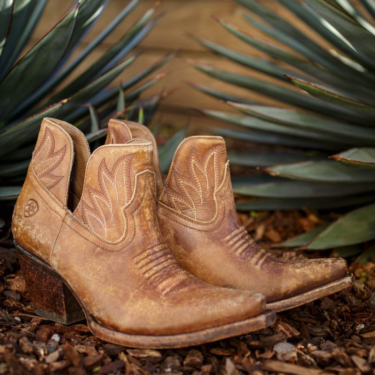 RJ66P2225 botte western noisette Ariat chaussure marron naturellement vieilli femmes